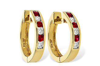 A019-12275: EARRINGS .29 RUBY .50 TGW