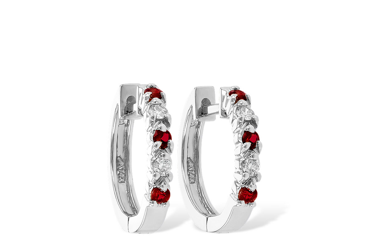 A019-12293: EARRINGS .17 RUBY .26 TGW
