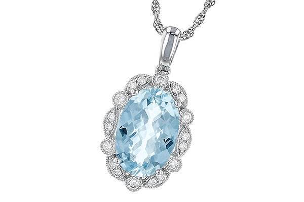 A208-24120: NECKLACE 2.40 AQUA 2.57 TGW (12x8MM AQ)