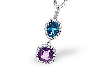 A291-86848: NECKLACE 2.50 SEMI-PREC (AMY,LBT) 2.66 TGW