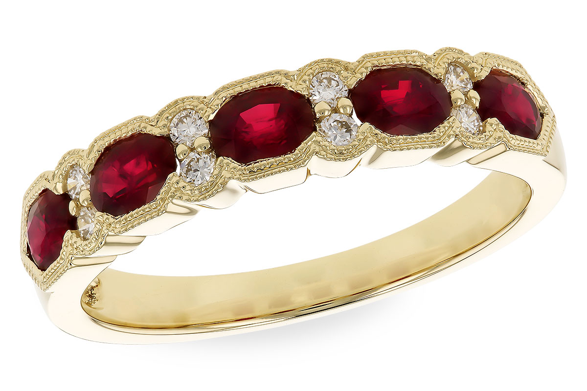 A291-87766: LDS WED RG .88 TW RUBY 1.00 TGW (4x3MM RUBY)