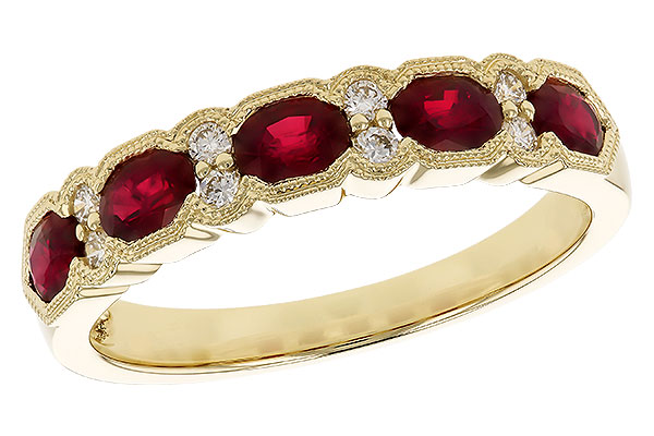 A291-87766: LDS WED RG .88 TW RUBY 1.00 TGW (4x3MM RUBY)