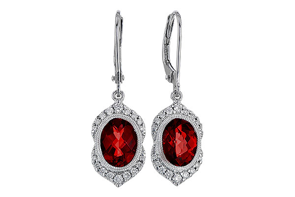 A292-73202: EARRING 3.06 GARNET 3.25 TGW