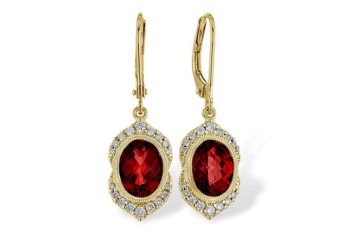 A292-73202: EARRING 3.06 GARNET 3.25 TGW