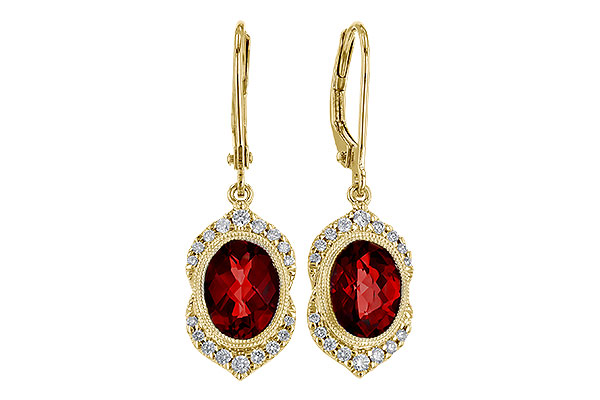 A292-73202: EARRING 3.06 GARNET 3.25 TGW