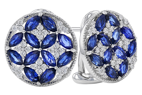 A292-74175: EARRINGS 2.07 TW SAPPHIRE 2.37 TGW