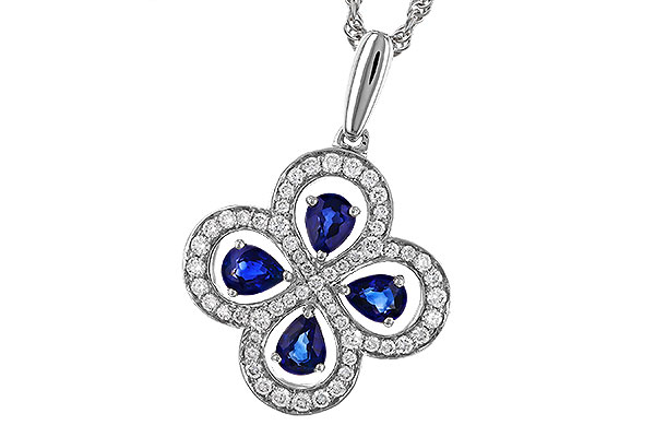A292-75039: NECKLACE .68 SAPPHIRE TW .96 TGW