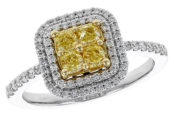 A292-76848: LDS RG .52 FANCY YELLOW DIAMONDS .85 TW