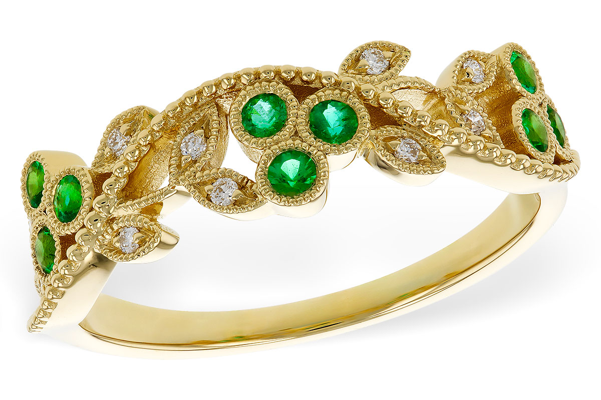 A292-81366: LDS WED RG .17 EMERALD TW .23 TGW
