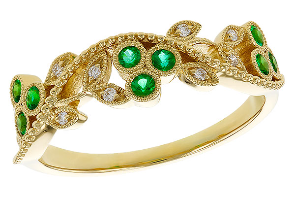 A292-81366: LDS WED RG .17 EMERALD TW .23 TGW