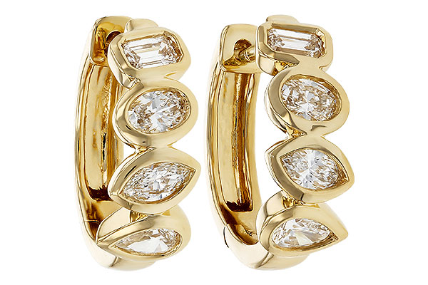 A293-64093: EARRINGS .68 TW FANCY CUT DIAS