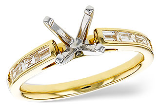 A293-64102: LDS SEMI DIA RG .38 TW BAGUETTES