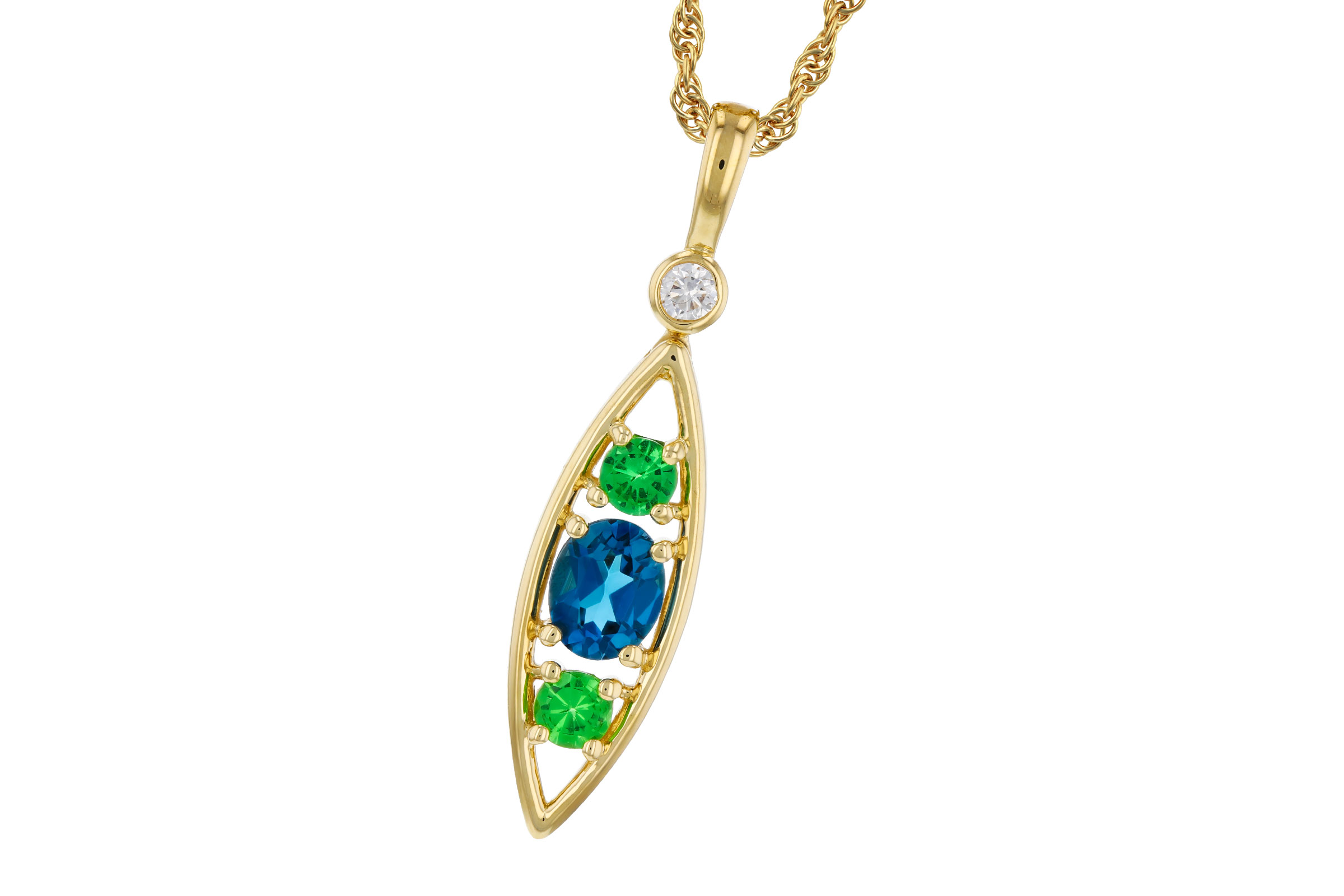 A293-65948: NECKLACE .54 SEMI-PREC (LBT & GR.GT) .58 TGW