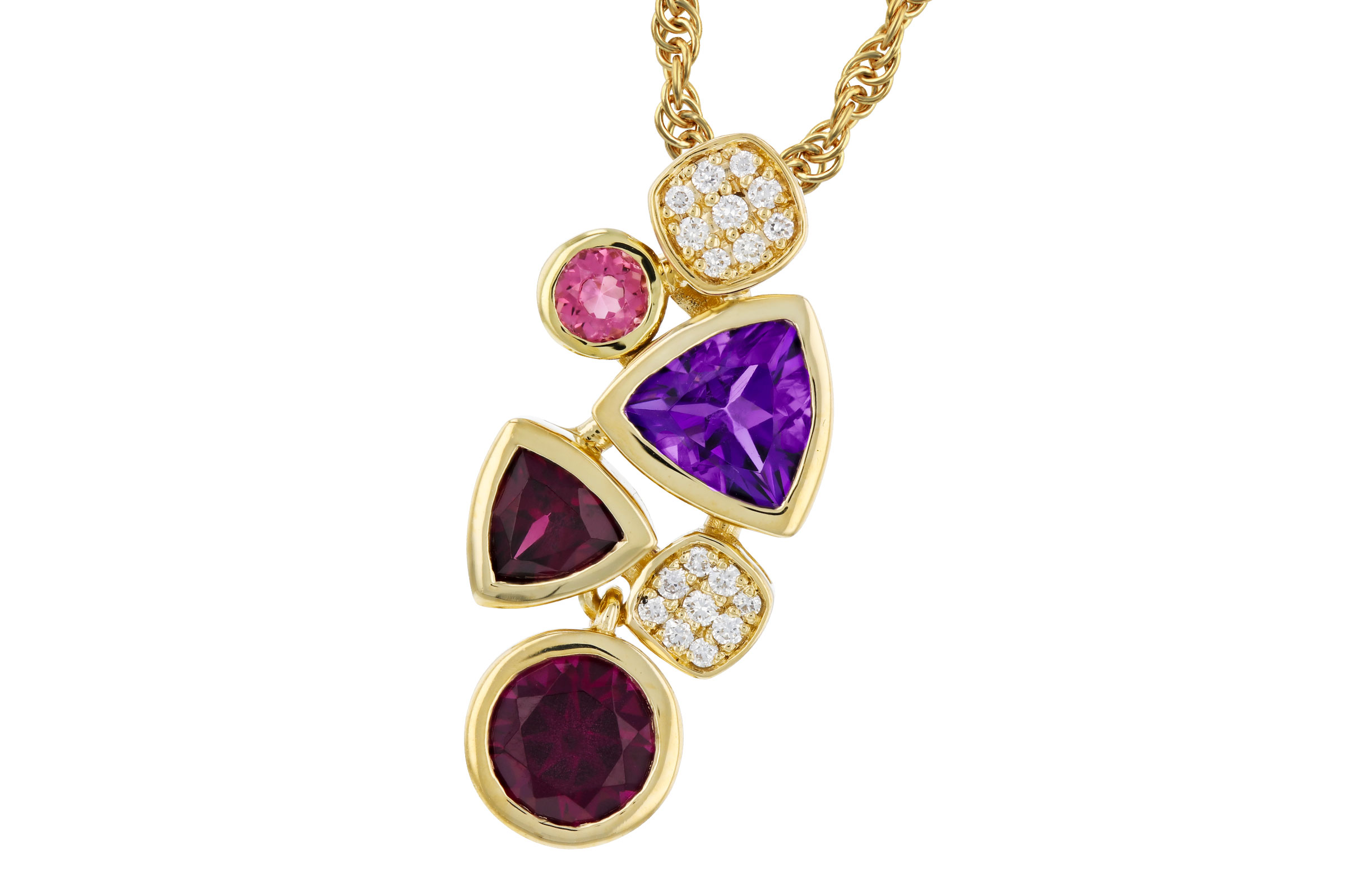 A293-65975: NECKLACE 1.34 SEMI-PREC (AM,RHO,PT) 1.40 TGW