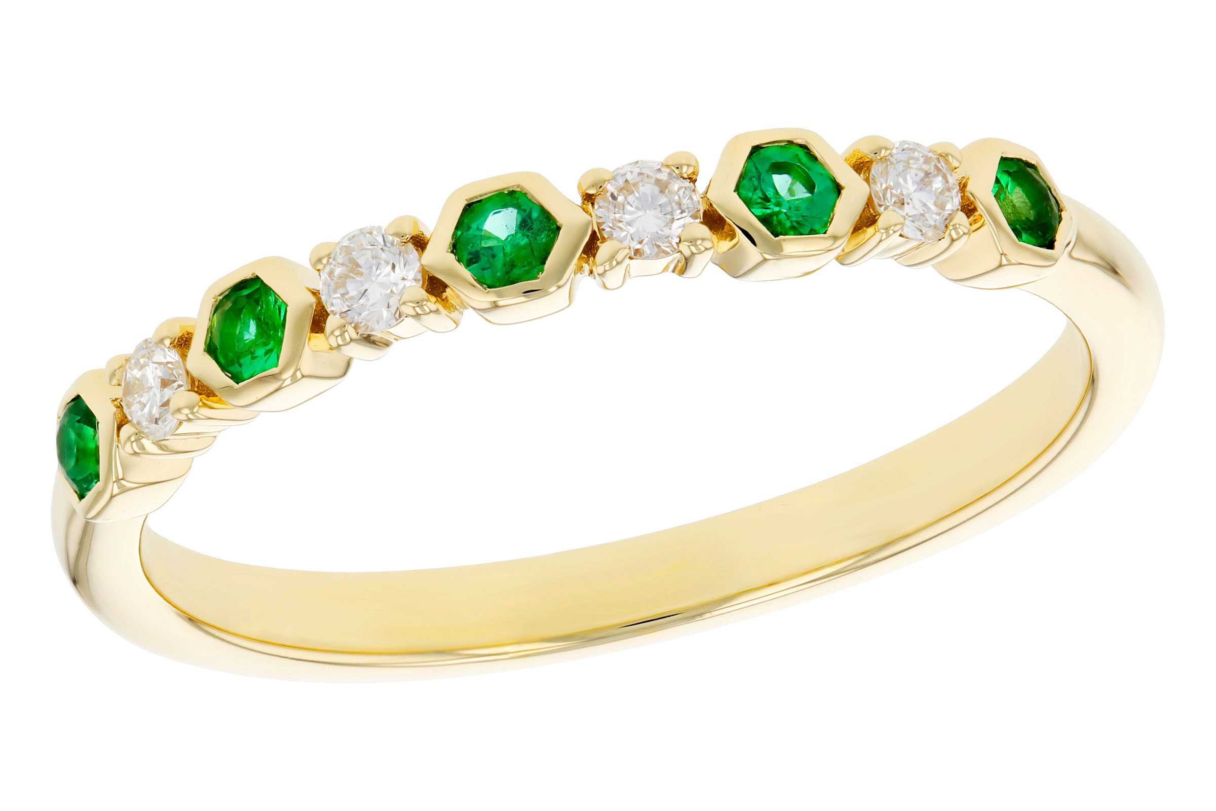 A293-66848: LDS WED RG .10 TW EMERALD .20 TGW