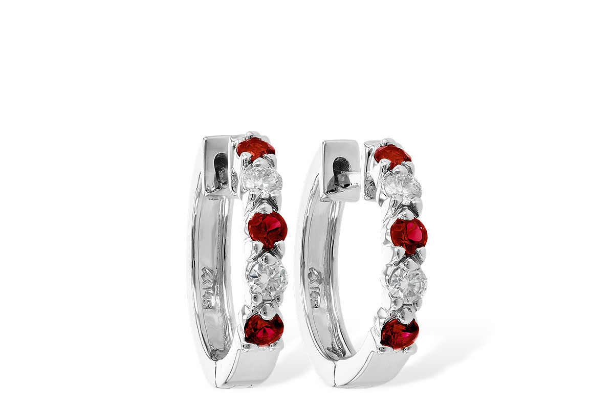 B019-12293: EARRINGS .33 RUBY .52 TGW