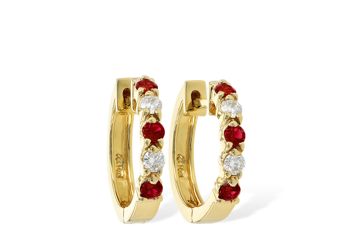 B019-12293: EARRINGS .33 RUBY .52 TGW