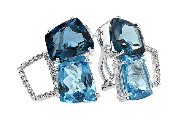 B206-39629: EARR 10.80 BLUE TOPAZ 11.00 TGW