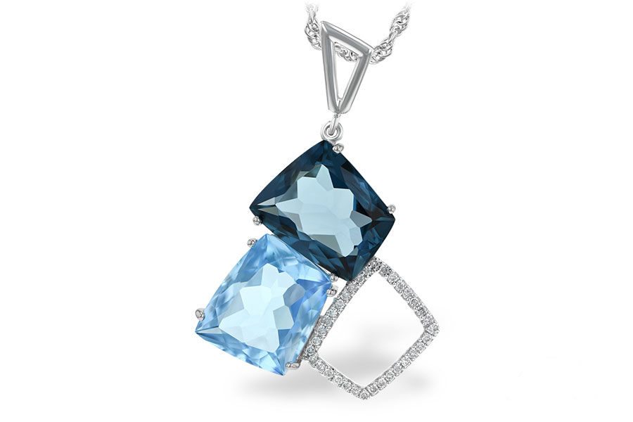 B206-43211: NECK 10.60 BLUE TOPAZ 10.73 TGW