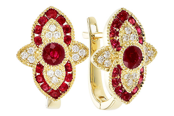 B291-82302: EARR .78 TW RUBY .90 TGW