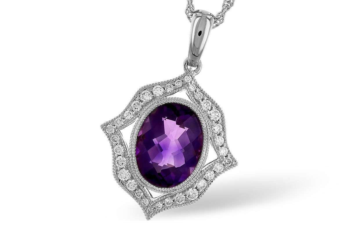 B291-88702: NECKLACE 1.52 AMETHYST 1.70 TGW (9x7 MM AMY)