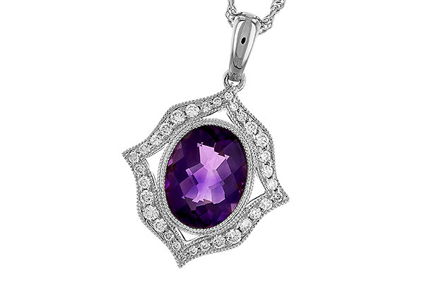 B291-88702: NECKLACE 1.52 AMETHYST 1.70 TGW (9x7 MM AMY)