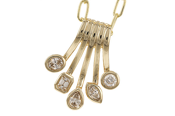 B291-89620: NECKLACE .42 TW FANCY CUT DIAMONDS (18")