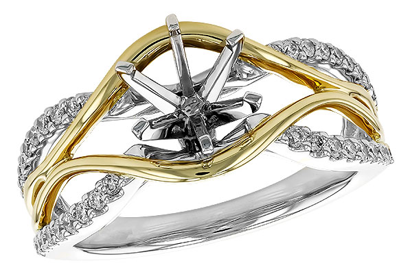 B291-90520: C206-39566 WITH WG RING / YG TRIM .25 TW
