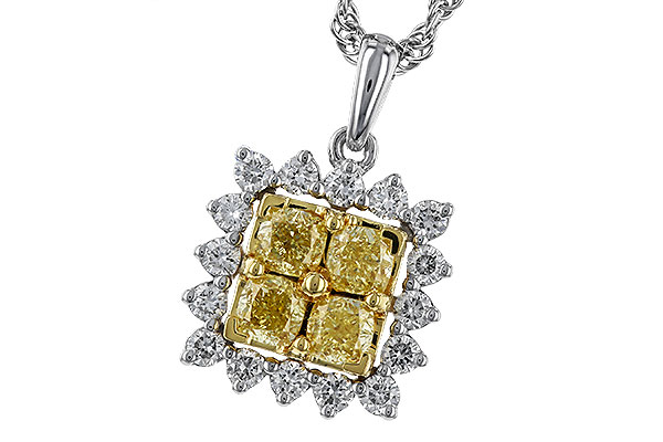 B292-76857: NECK .76 FANCY YELLOW DIAMONDS 1.09 TW