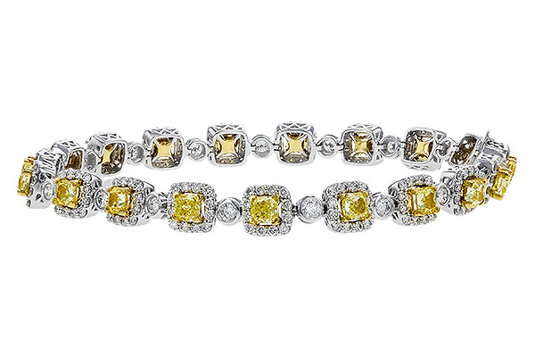 B292-76866: BRACELET 4.37 FANCY YELLOW DIAS 7.12 TW (7")