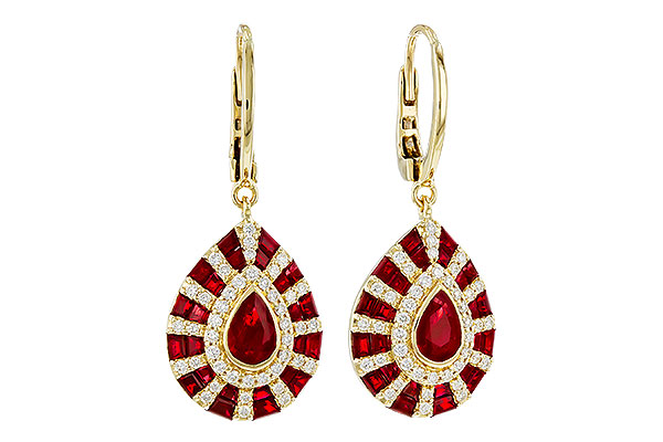 B292-76893: EARR 2.98 TW RUBY 3.42 TGW