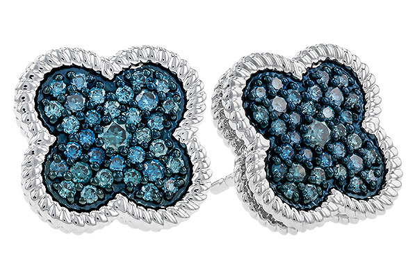 B292-77802: EARRINGS .50 TW BLUE DIAS