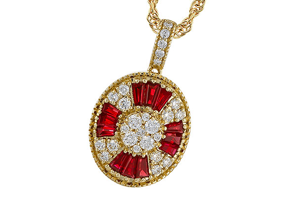 B292-79629: NECKLACE .54 TW RUBY .78 TGW
