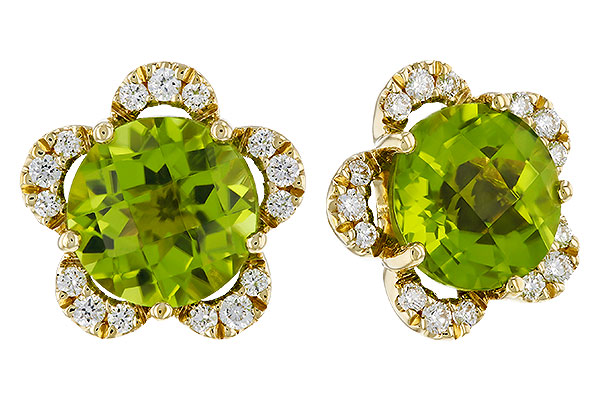 B292-81384: EARRINGS 2.93 PERIDOT 3.10 TGW (7MM RD)