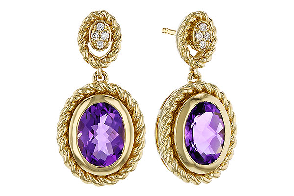 B292-81393: EARRINGS 1.98 AMETHYST 2.02 TGW (8x6MM AMY)