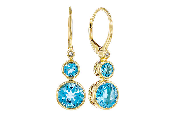 B293-64120: EARR 3.25 TW BLUE TOPAZ 3.27 TGW (4MM/7MM BT)