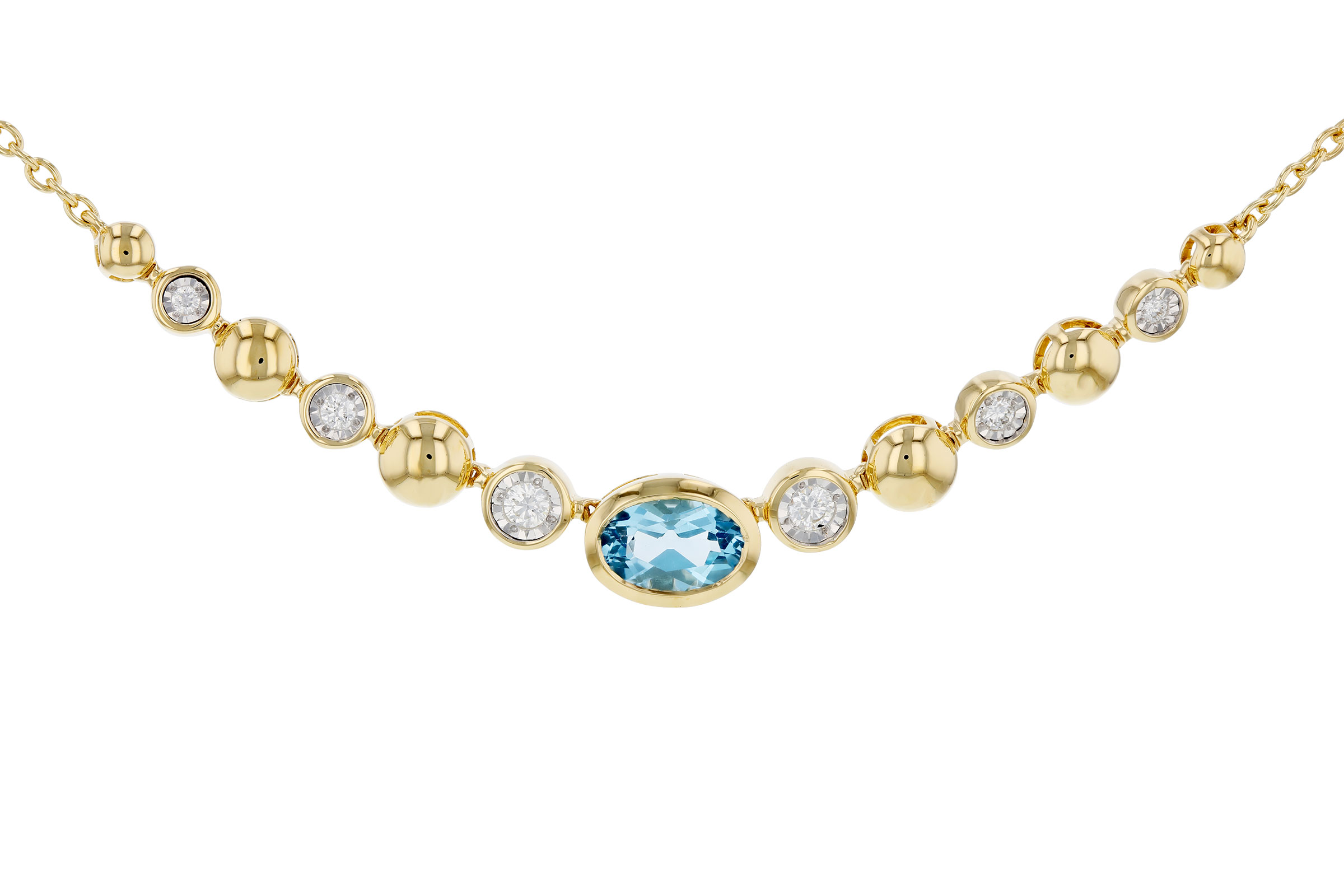 B293-65057: NECKLACE .83 SWISS BLUE TOPAZ .95 TGW (17")