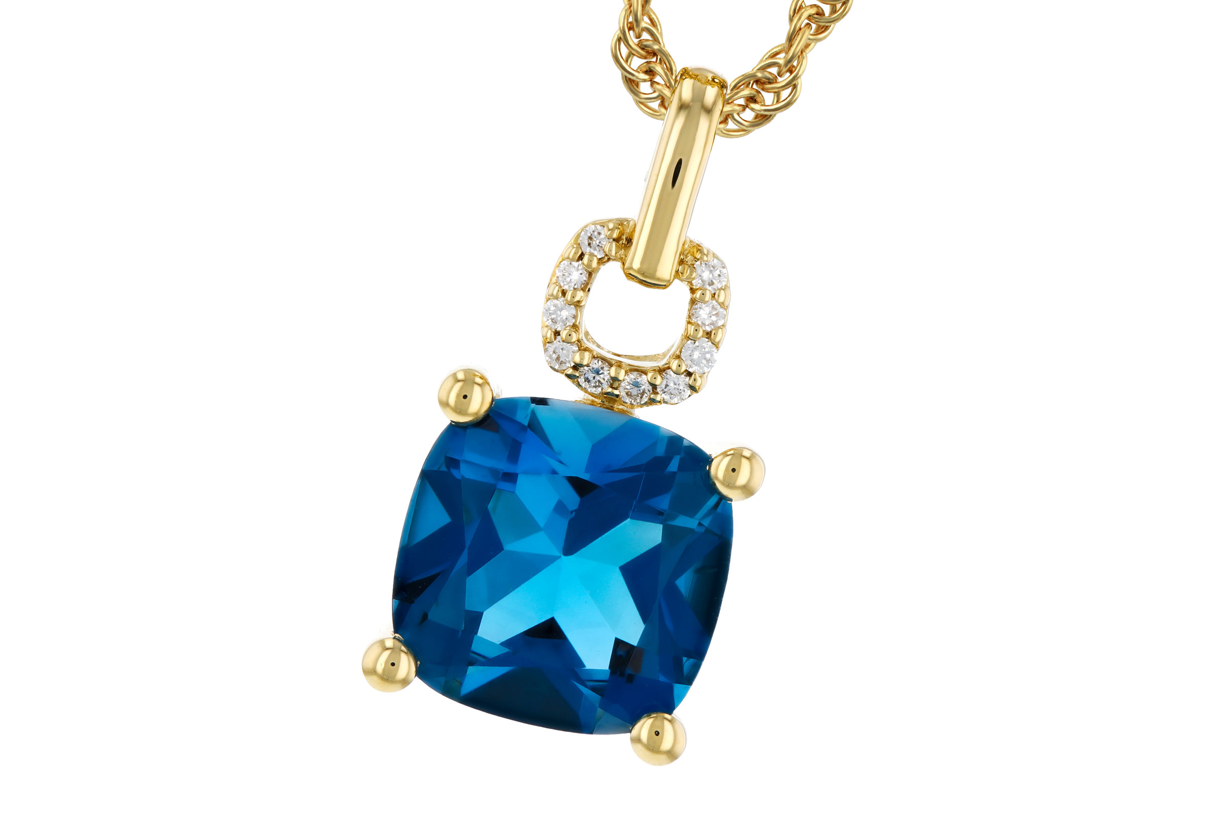 B293-65948: NECK 2.16 LONDON BLUE TOPAZ 2.18 TGW (8MM LBT)