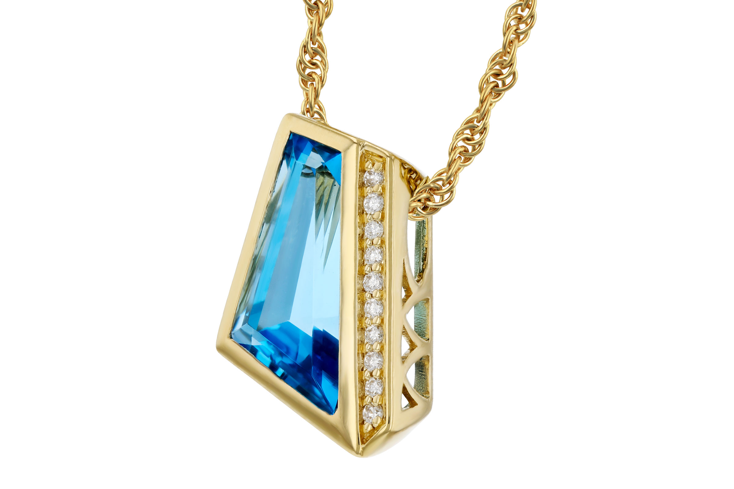 B293-65957: NECKLACE 2.42 SWISS BLUE TOPAZ 2.46 TGW