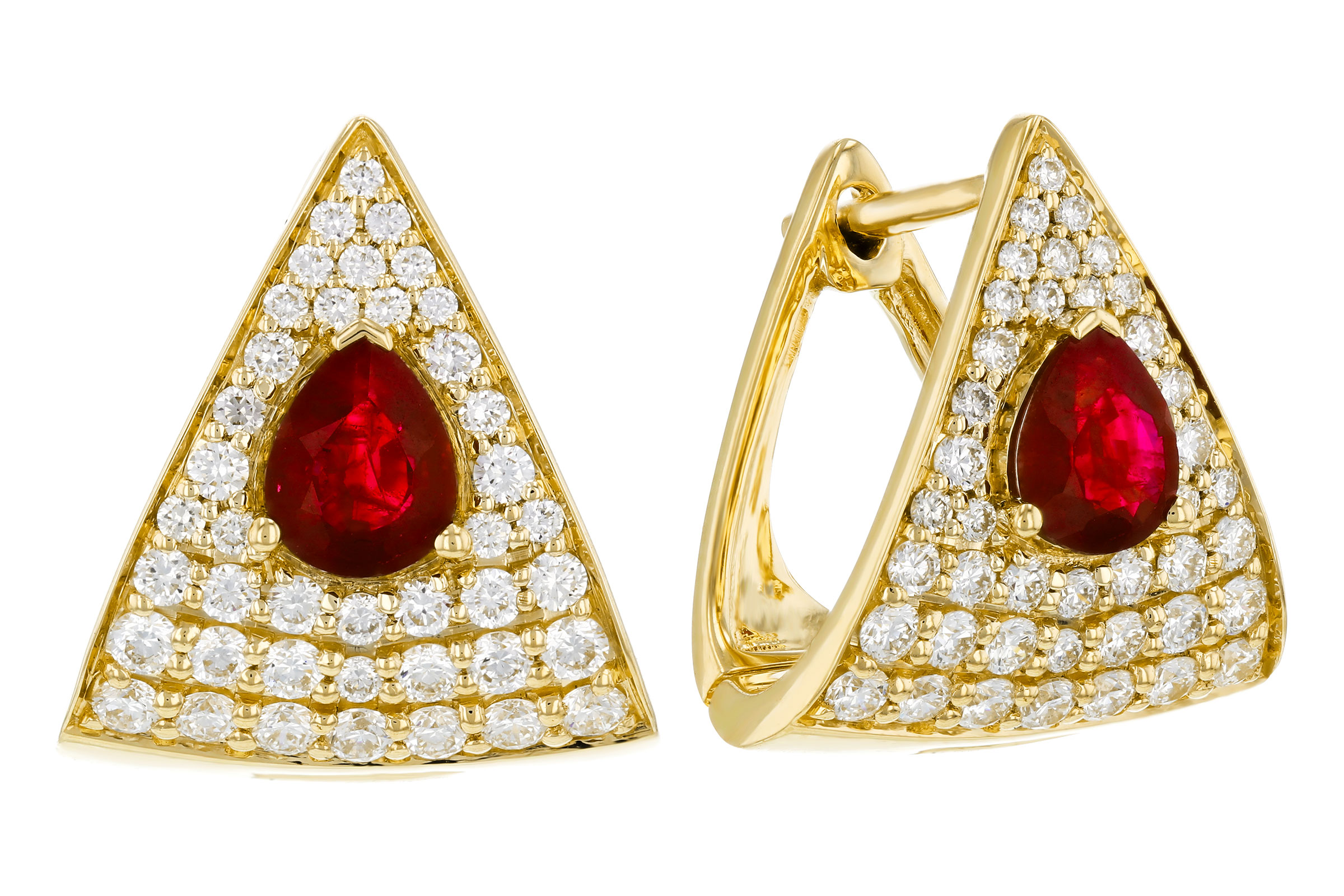 B293-65975: EARRINGS .63 TW RUBY 1.18 TGW (5x4MM RU)