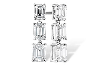 C291-83257: EARRINGS 1.12 TW EMERALD CUTS