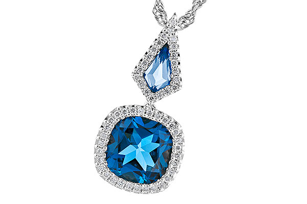 C291-85920: NECK 2.24 TW LONDON BLUE TOPAZ 2.40 TGW