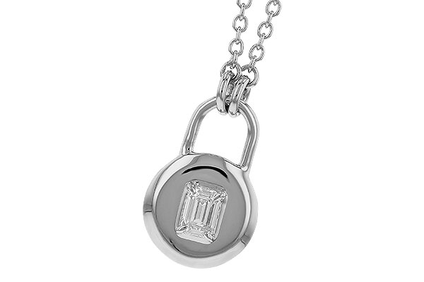 C291-88684: NECKLACE .19 EMERALD CUT (18")