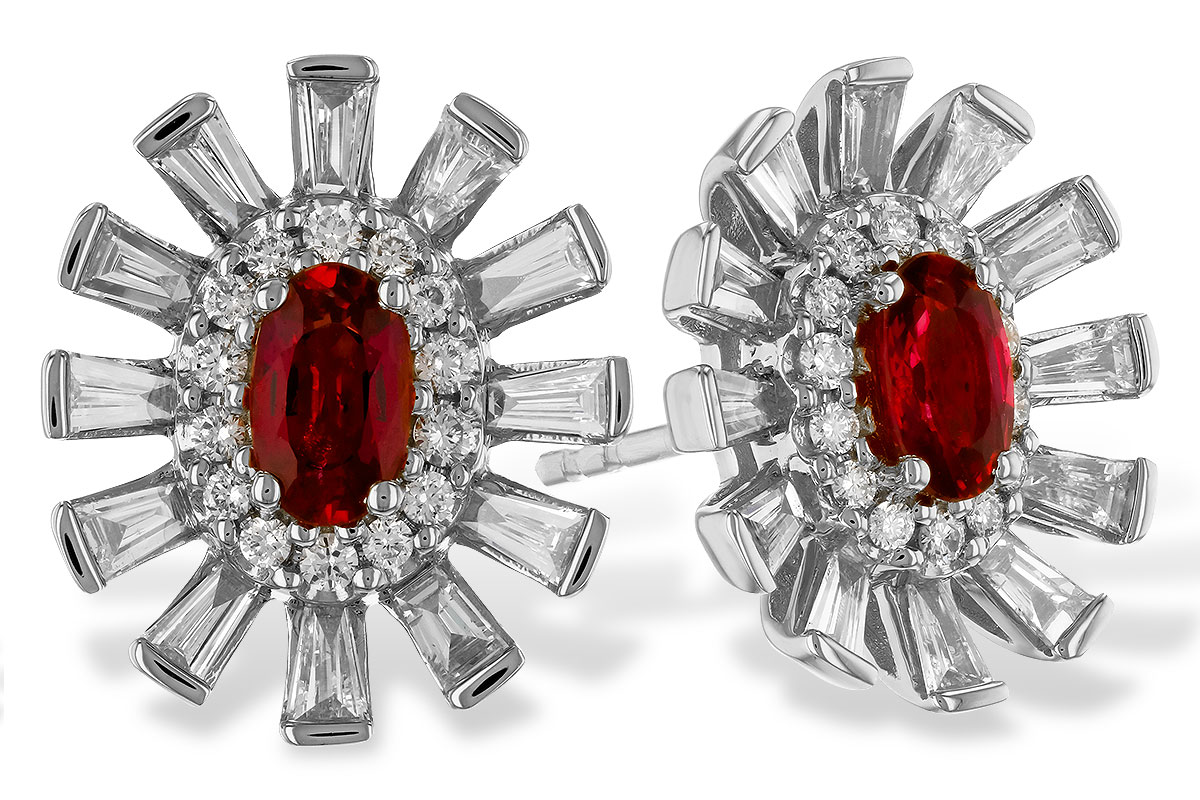 C291-89566: EARR .58 TW RUBY 1.30 TGW (5x3MM RUBY)