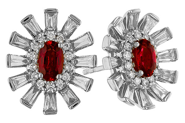 C291-89566: EARR .58 TW RUBY 1.30 TGW (5x3MM RUBY)