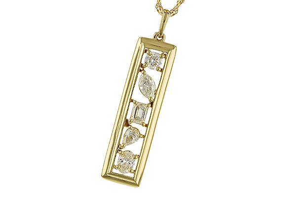 C291-90475: NECKLACE .85 TW FANCY CUT DIAMONDS