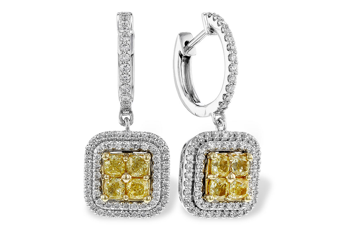 C292-75957: EARR 1.04 FANCY YELLOW DIAMONDS 1.62 TW