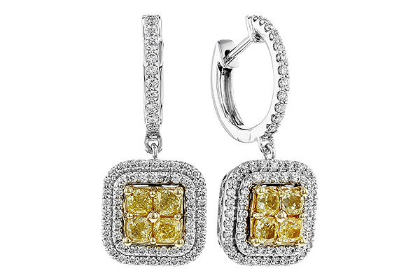 C292-75957: EARR 1.04 FANCY YELLOW DIAMONDS 1.62 TW