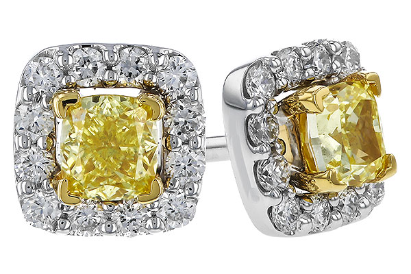 C292-76857: EARR .38 FANCY YELLOW DIAMONDS .54 TW