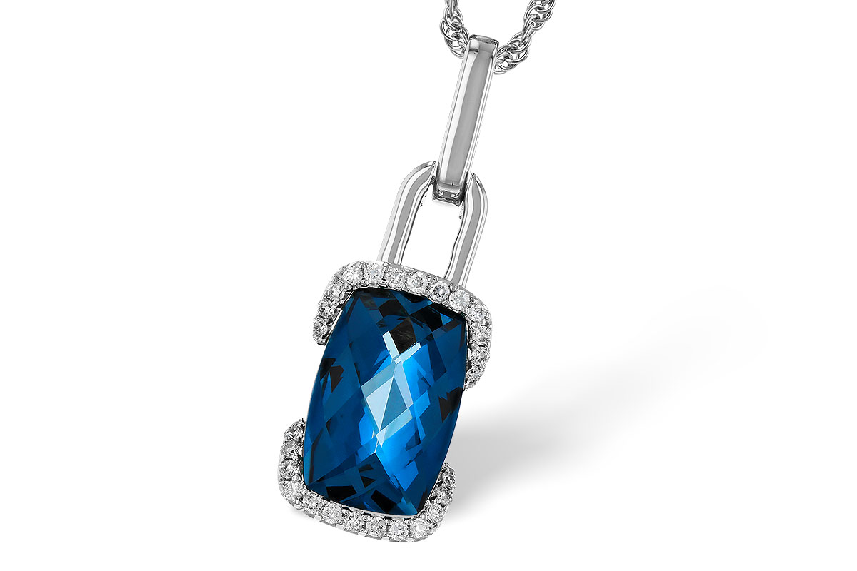 C292-81393: NECK 3.75 LONDON BLUE TOPAZ 3.90 TGW (12x8MM LBT)